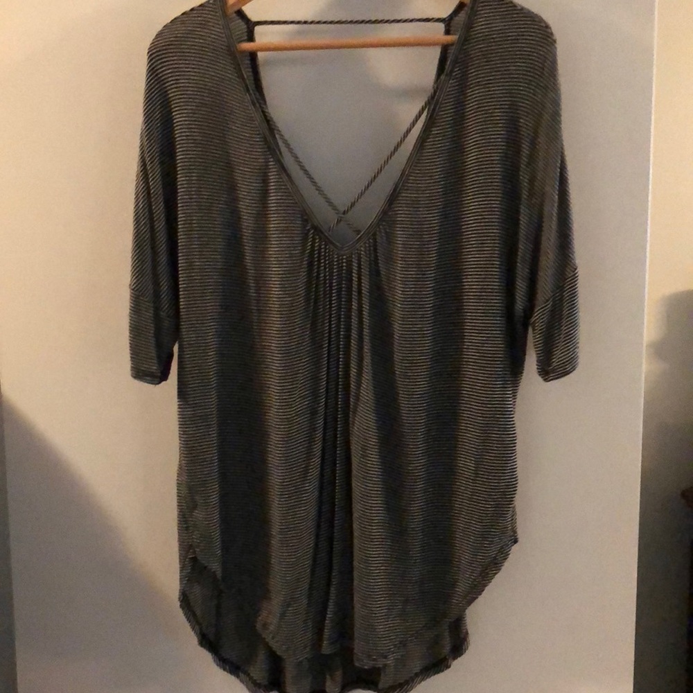 Black & grey striped T-shirt